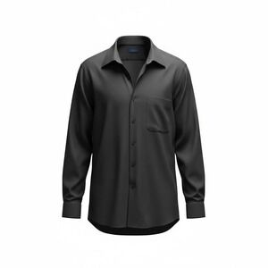 Neil Allyn Mens Black Long Sleeve Button Up Pocket Dress Shirt Size S 34 35